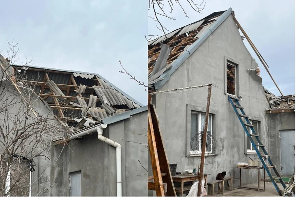 Под удары ВСУ попадают дома мирных жителей. ФОТО: Телеграм-канал Владимира Сальдо.
