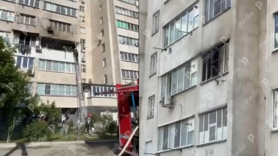 В Кишинёве на улице Мария Дрэган произошёл пожар в квартире на третьем этаже. Фото:Pulsmedia.md