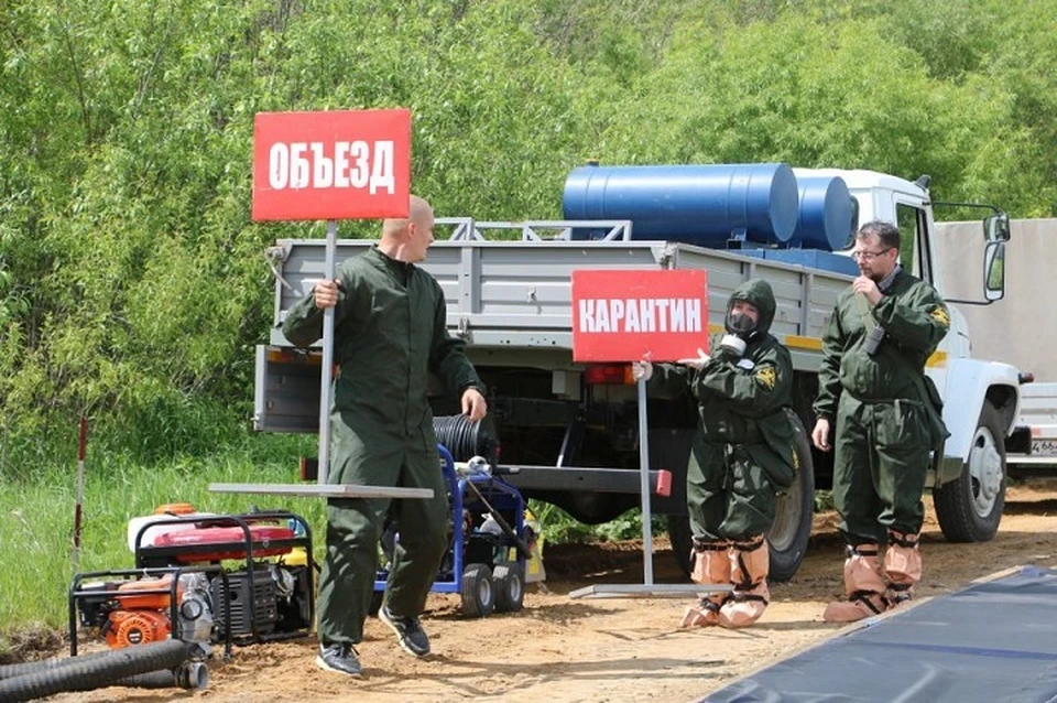 На Урале специалисты на учениях боролись с африканской чумой свиней. Фото: Департамент информполитики Свердловской области