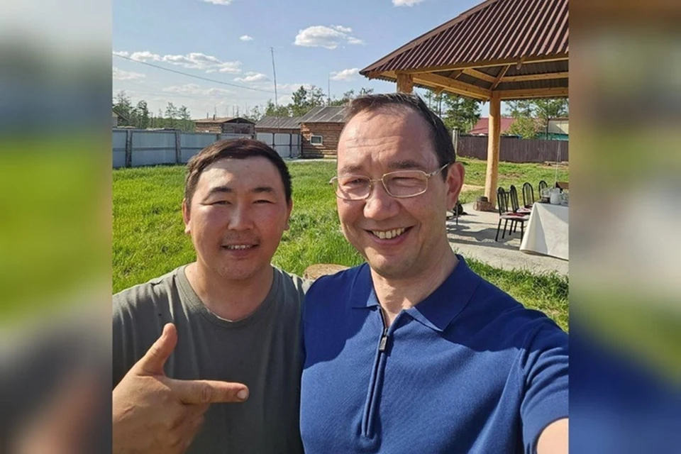 Айсен Николаев и Панда Саха сняли совместный ролик. Фото: телеграм-канал Айсена Николаева