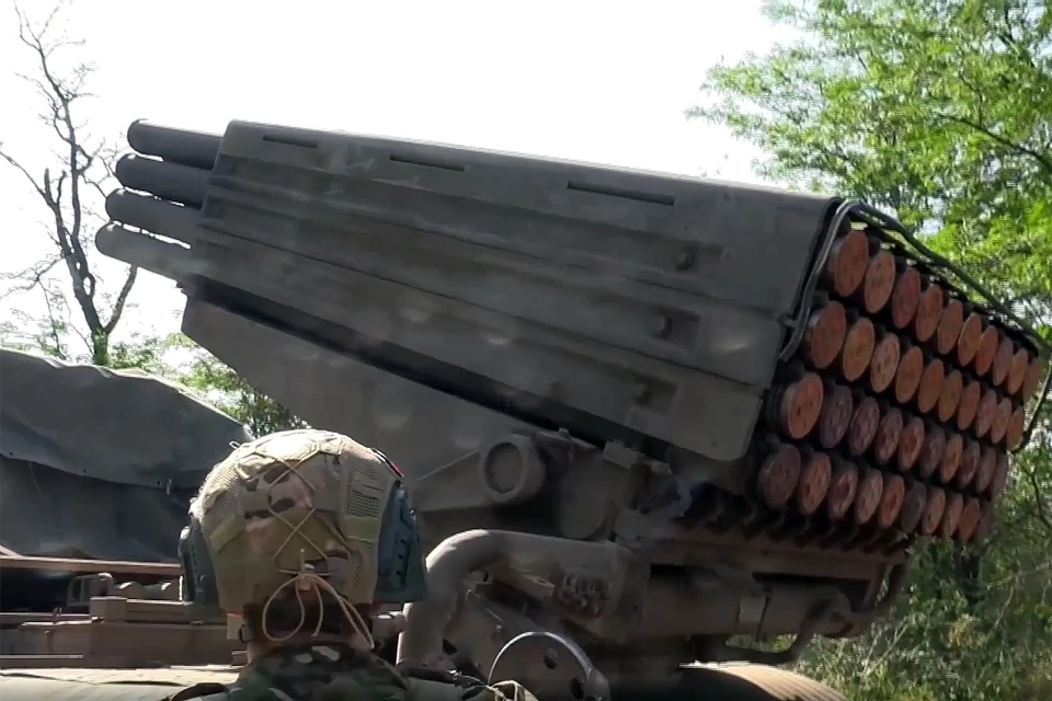Боевая работа РСЗО "Град"