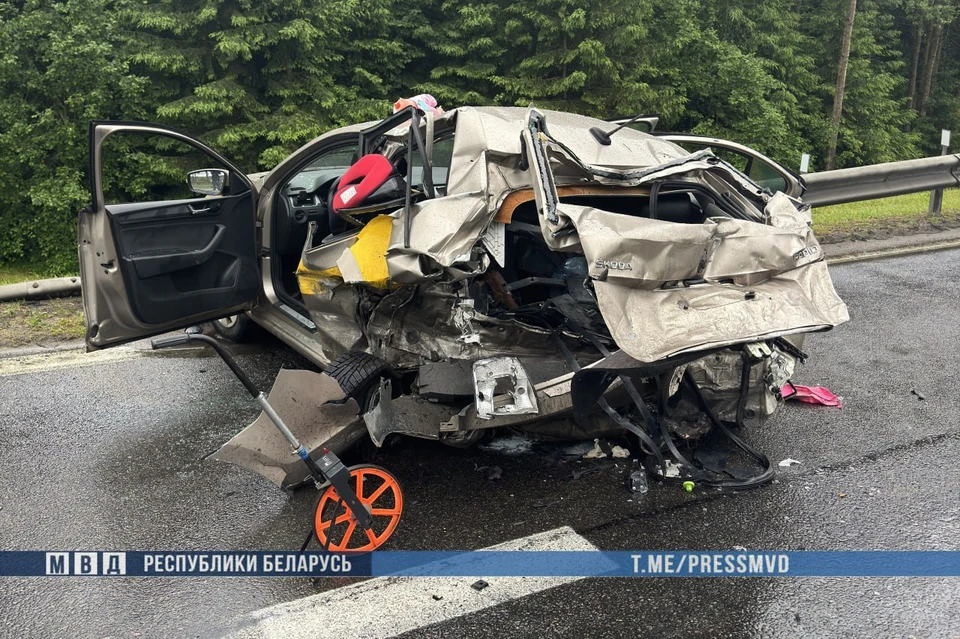 По дороге в минский аэропорт в страшной аварии погибли два ребенка и две женщины. Фото: МВД Беларуси.