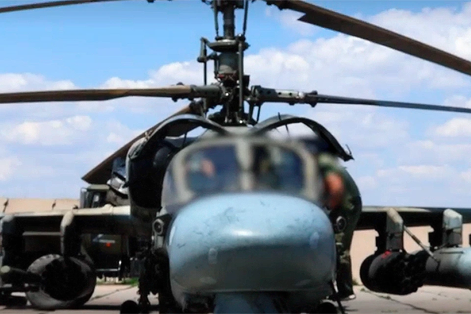 Минобороны показало боевую работу экипажа Ка-52.