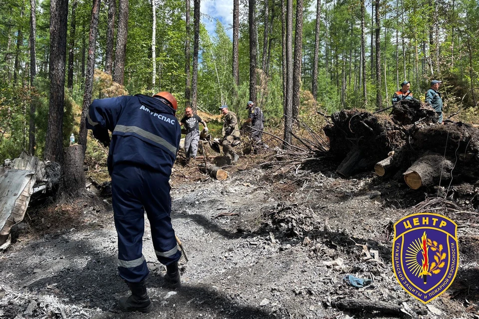 Спасатели просеивают каждый сантиметр поверхности. Фото: Амурский центр ГЗ и ПБ