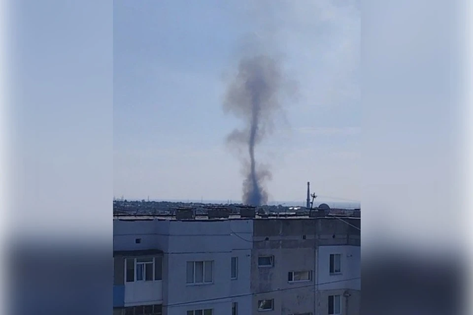 Пожар камыша был принят бердянцами за последствия обстрела. Фото: администрация города Бердянск