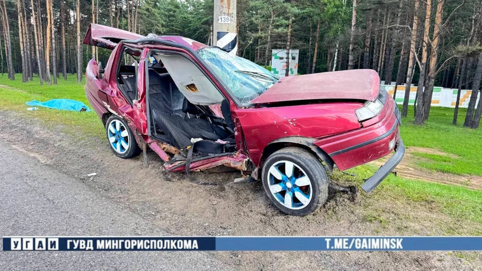 В Минске на МКАД случилось смертельное ДТП. Фото: телеграм-канал УГАИ ГУВД Мингорисполкома