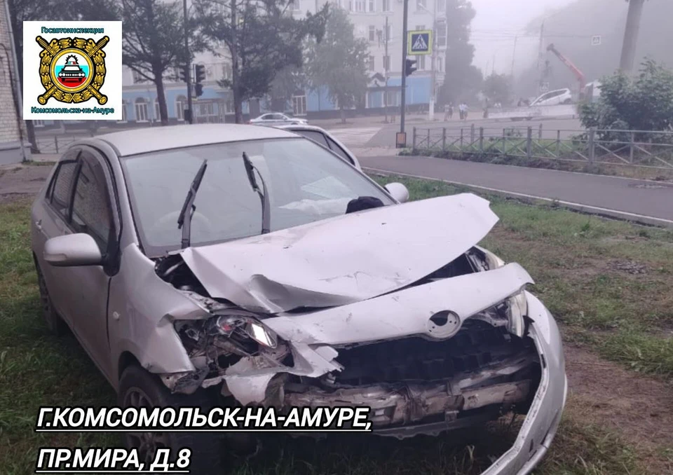 Женщина пострадала в аварии на перекрестке в Комсомольске-на-Амуре Фото: ГАИ Комсомольска