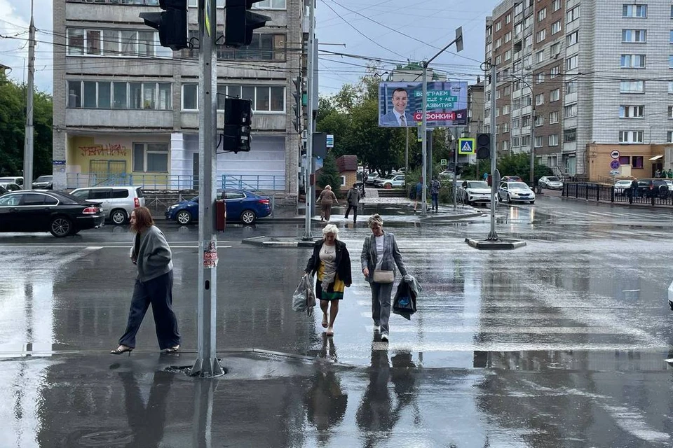 В Новосибирске прошел мощный ливень.