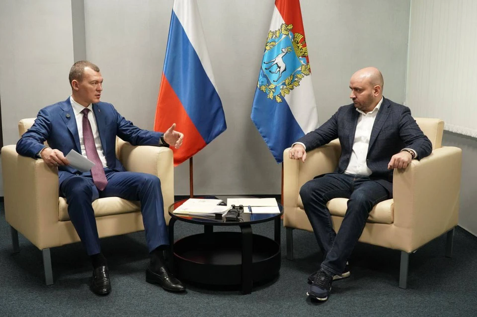Михаил Дегтярев лично поздравил самарских спортсменов с Днем физкультурника Фото: пресс-служба правительства Самарской области