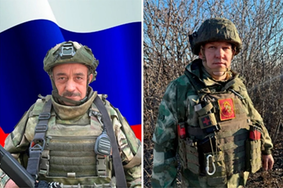 Гвардии младший сержант Сергей Пироженко и гвардии ефрейтор Юрий Овечкин