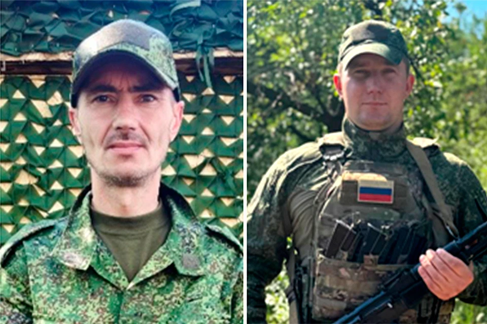 Гвардии младший сержант Андрей Черкасов и гвардии ефрейтор Дмитрий Цыганов