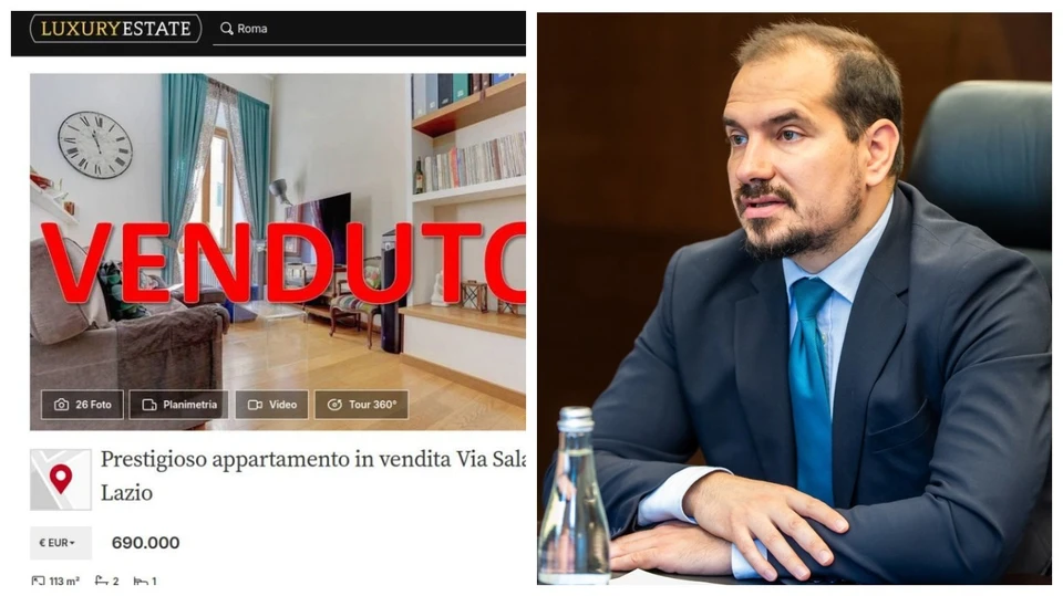 Министр труда и соцзащиты Молдовы Алексей Бузу тайно приобрёл себе элитную квартиру в ЖК «Виа Салария» в Риме. Фото: коллаж КП