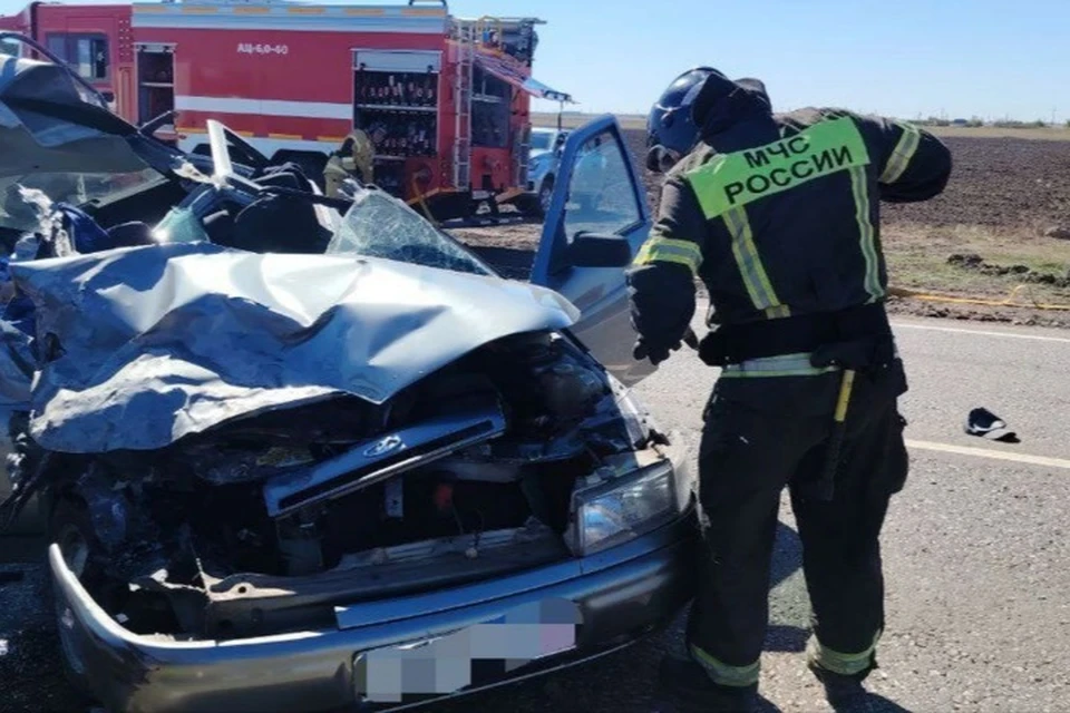 На аварии в Новой Маячке отработали спасатели МЧС. Фото: ГУ МЧС России в Херсонской области