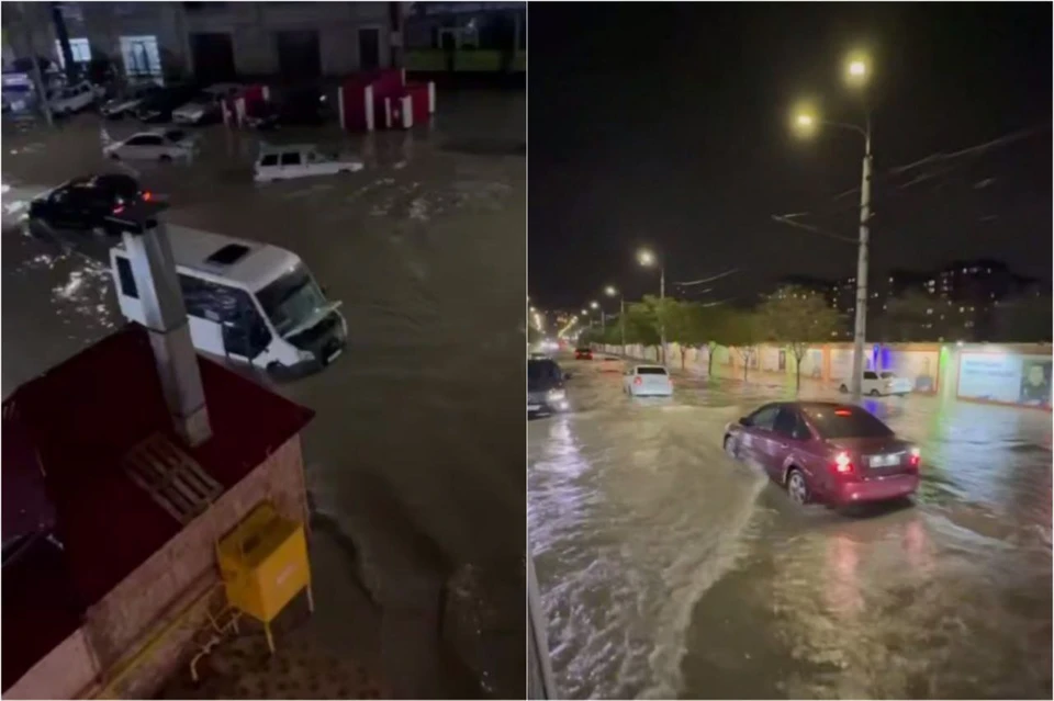 Небольшой дождь привел к коллапсу ливневок в Махачкале. Фото: кадр видео очевидцев