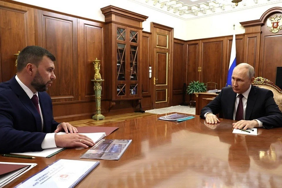 Глава ДНР Денис Пушилин поздравил Владимира Путина с днем рождения. Фото: ТГ/Пушилин