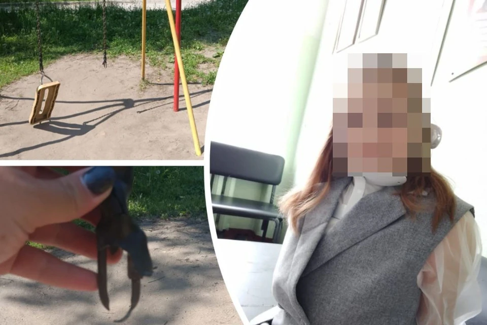 Цепь порвалась и девочка слетела с качелей. Фото: Предоставлено мамой ребенка