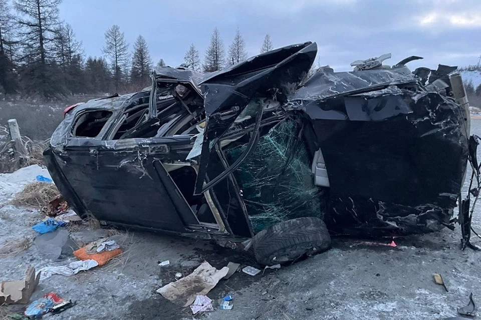 Пассажир внедорожника погиб на Колымской трассе в Магаданской области Фото: Госавтоинспекция УМВД России по Магаданской области