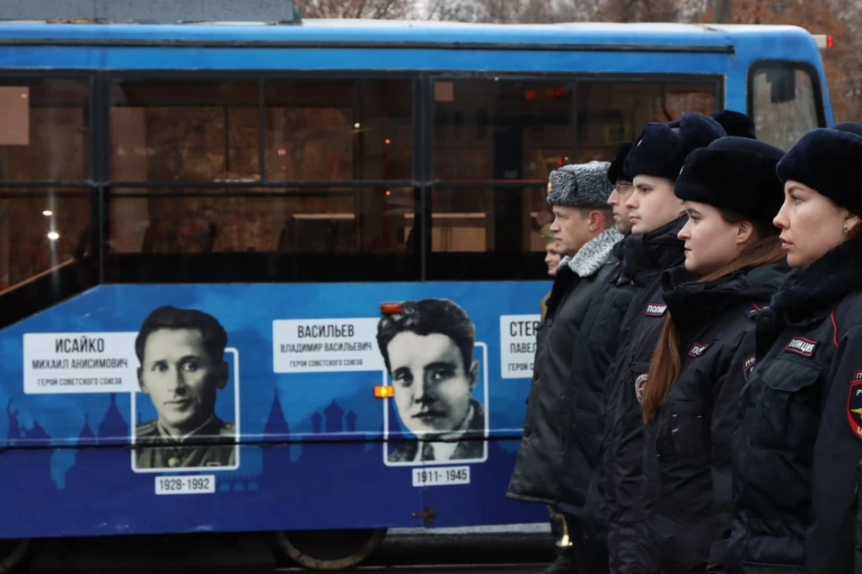 Тематический трамвай Победы запустили в Нижнем Новгороде. Фото: пресс-служба ГУ МВД России по Нижегородской области.
