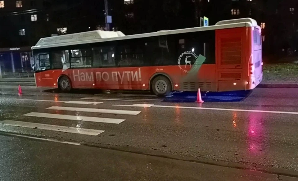 Автобус сбил нижегородку на пешеходном переходе в Приокском районе. Фото: пресс-служба УГИБДД по Нижегородской области.