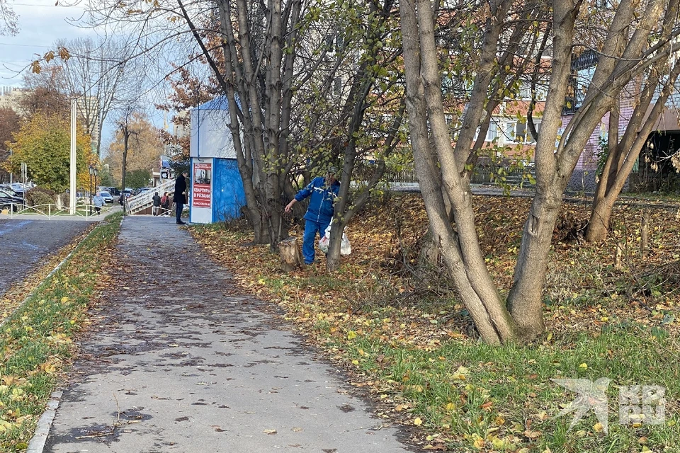 Пожилой мужчина регулярно собирает мусор, выброшенный жильцами из квартир в центре Рязани.