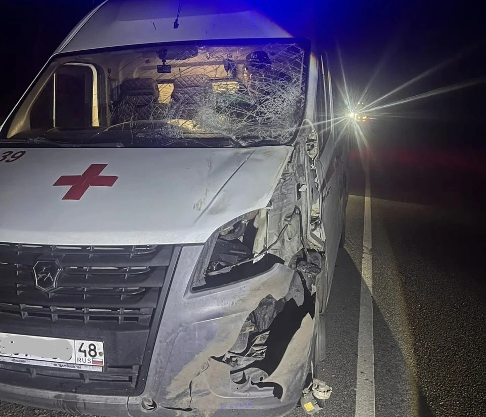 Водитель действовал профессионально и удержал машину на мокрой дороге. Фото Министерства здравоохранения Липецкой области.