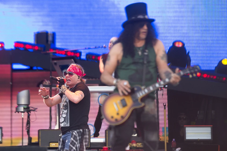 Guns N' Roses во время тура по Европе.