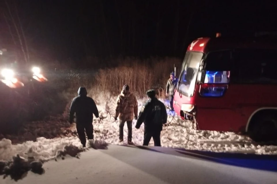 Автобус не опрокинулся