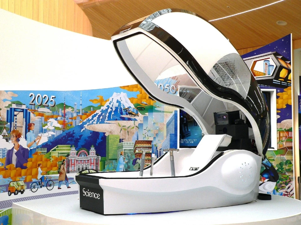 Действующая модель «Стиральной машинки для стирки людей» была представлена на Всемирной выставке в Осаке.