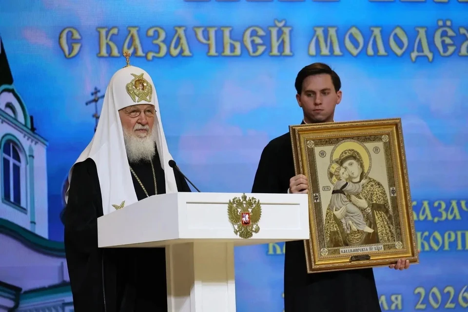 Патриарх Кирилл посетил кадетский казачий корпус в станице Динской Фото: пресс-служба администрации Краснодарского края