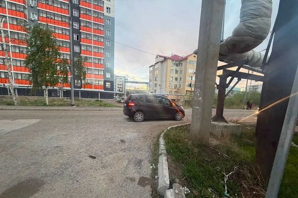 В Якутске на улице Кузьмина водитель «Хонда Фит» сбил ребенка. Фото: Госавтоинспекция Якутска