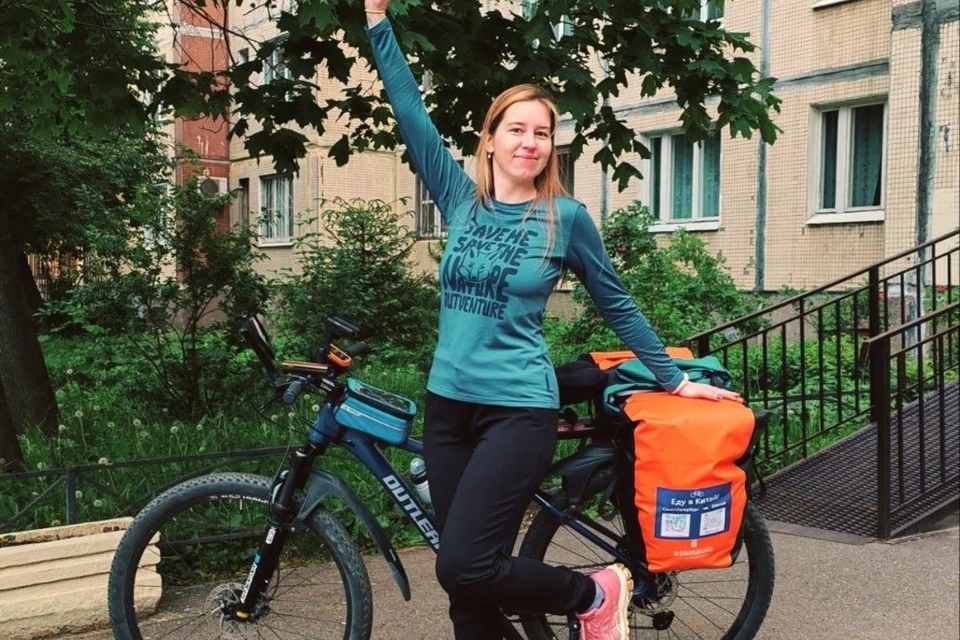 33-летняя Мария Ос отправилась из Петербурга в Шанхай… на велосипеде. Фото: t.me/aWanderersPath