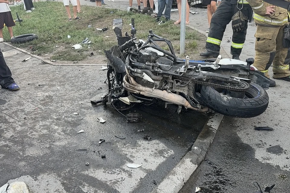 Водитель мотоцикла скончался на месте. Фото: ГАИ Новосибирской области