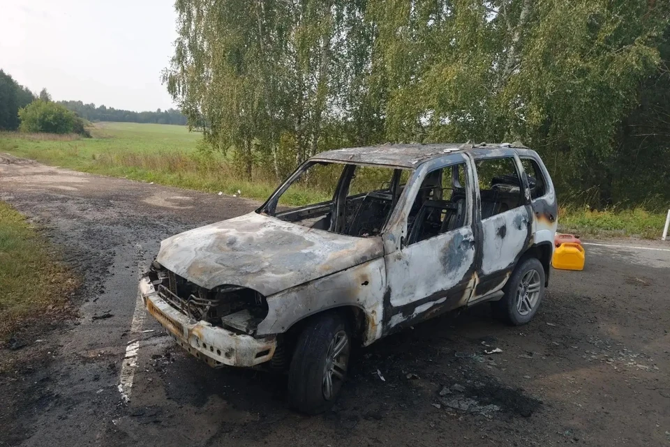 Салон авто выгорел полностью. Фото: ГУ МЧС России по Томской области