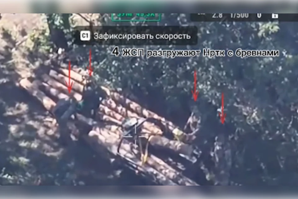 НРТК привез боевикам бревна. Фото: Минобороны РФ