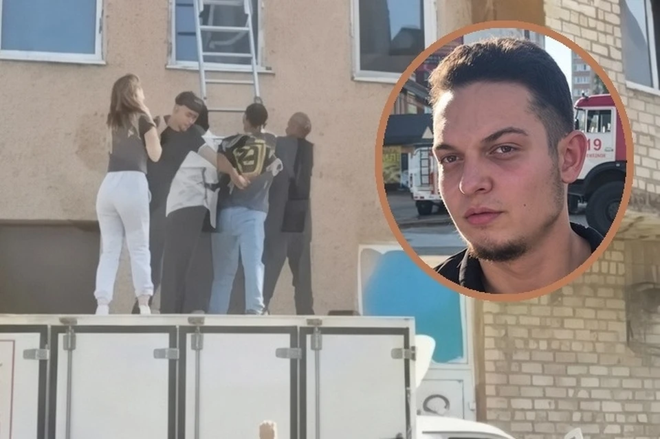 Даниил Исаев подогнал свой фургон и по лестнице помог людям спуститься из задымленного задания. Фото: предоставлено "КП-Уфа"