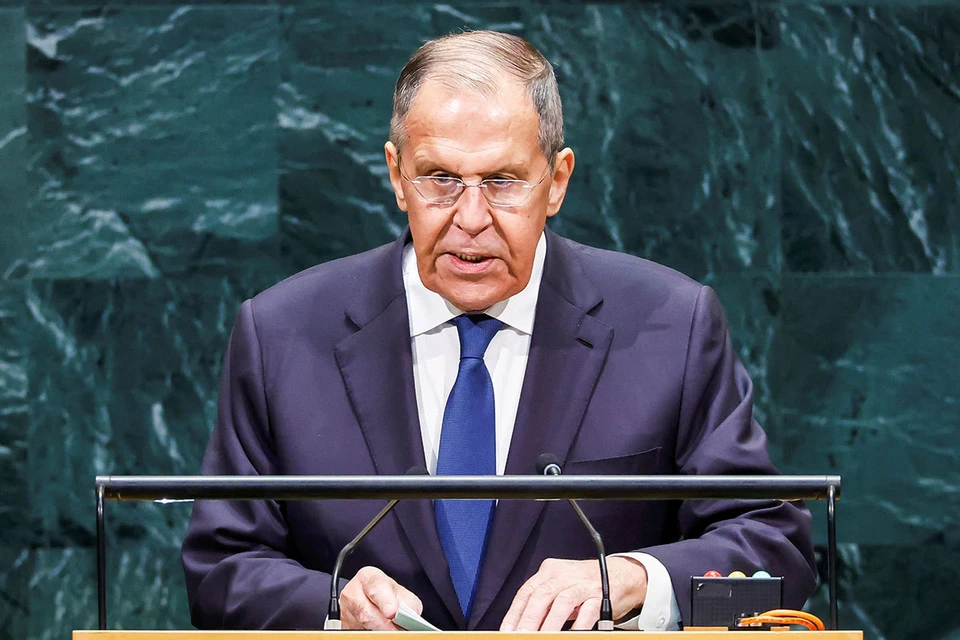 Глава МИД России Сергей Лавров на трибуне ООН