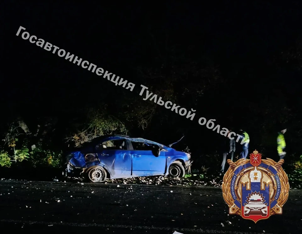 «Шевроле Авео» вылетел в кювет и перевернулся под Новомосковском в Тульской области