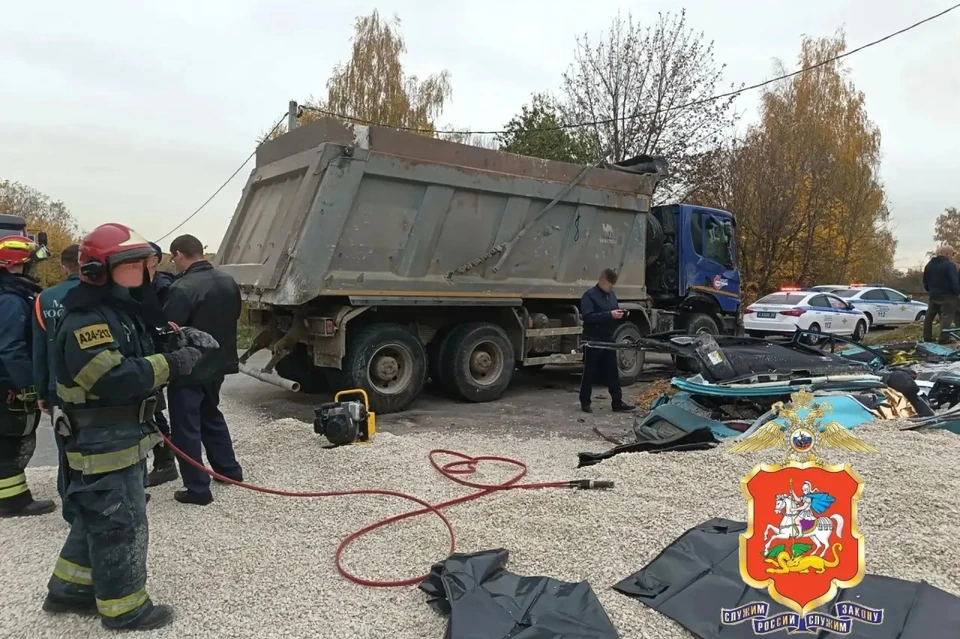 «Камаз» раздавил женщину-водителя и ребенка в Подмосковье. Фото: ГУ МВД России по Московской области