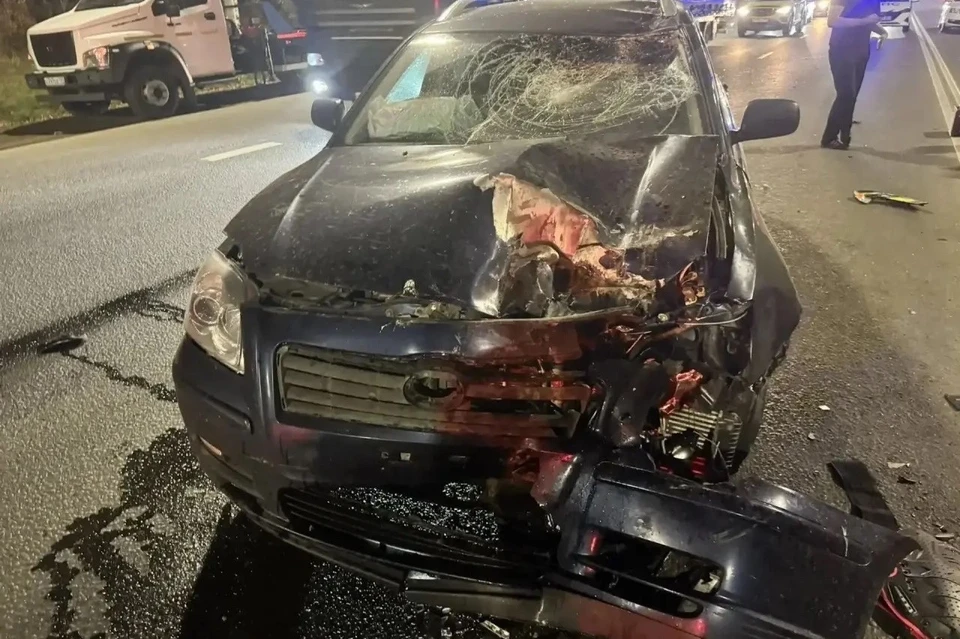 28-летний мотоциклист погиб после столкновения с Toyota Avensis. Фото: Госавтоинспекция Рязанской области.