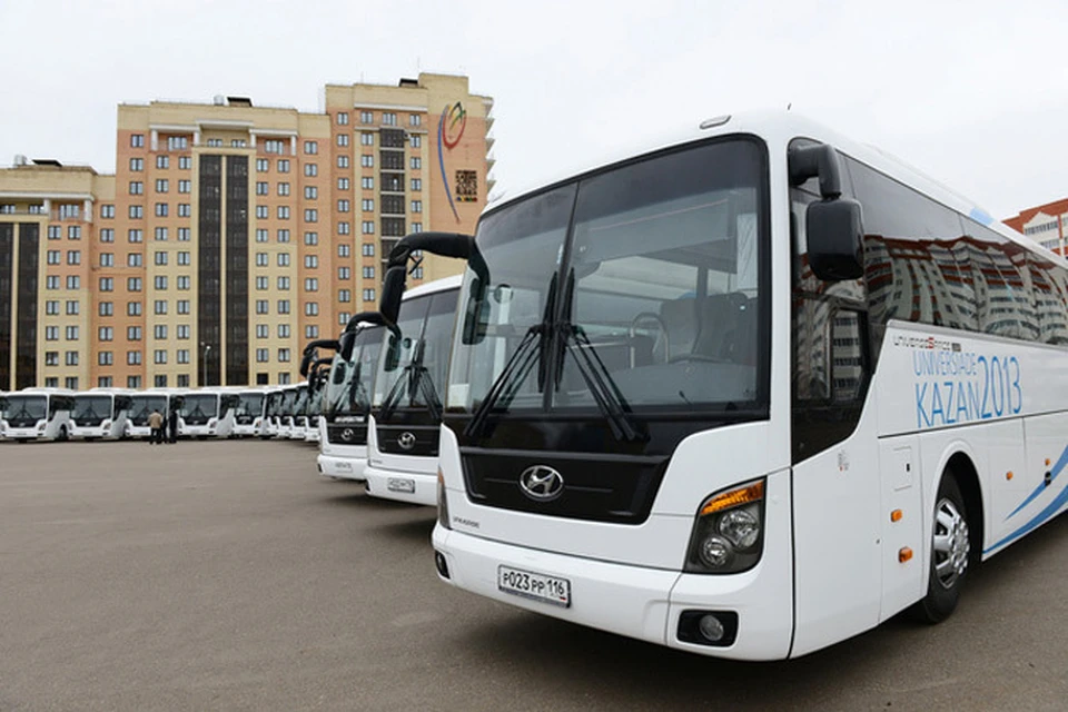 Такие автобусы во время Универсиады можно было увидеть в разных районах Казани.