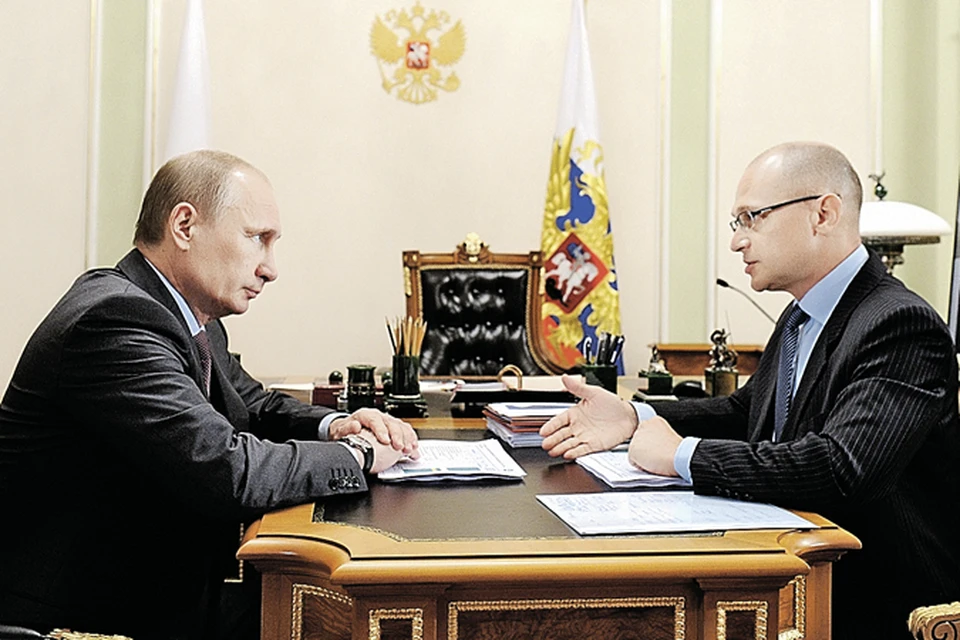 Гендиректор «Росатома» Сергей Кириенко на встрече с Владимиром Путиным.