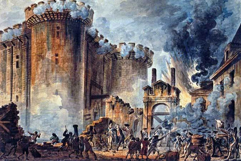 Взятие Бастилии - эпизод одной из величайших революций. Автор картины - Жан-Пьер Уэль
