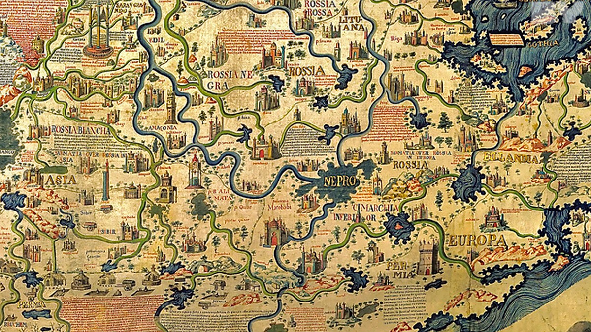 Старинные географические названия. Карта Венецианского монаха Фра Мауро 1450 года.