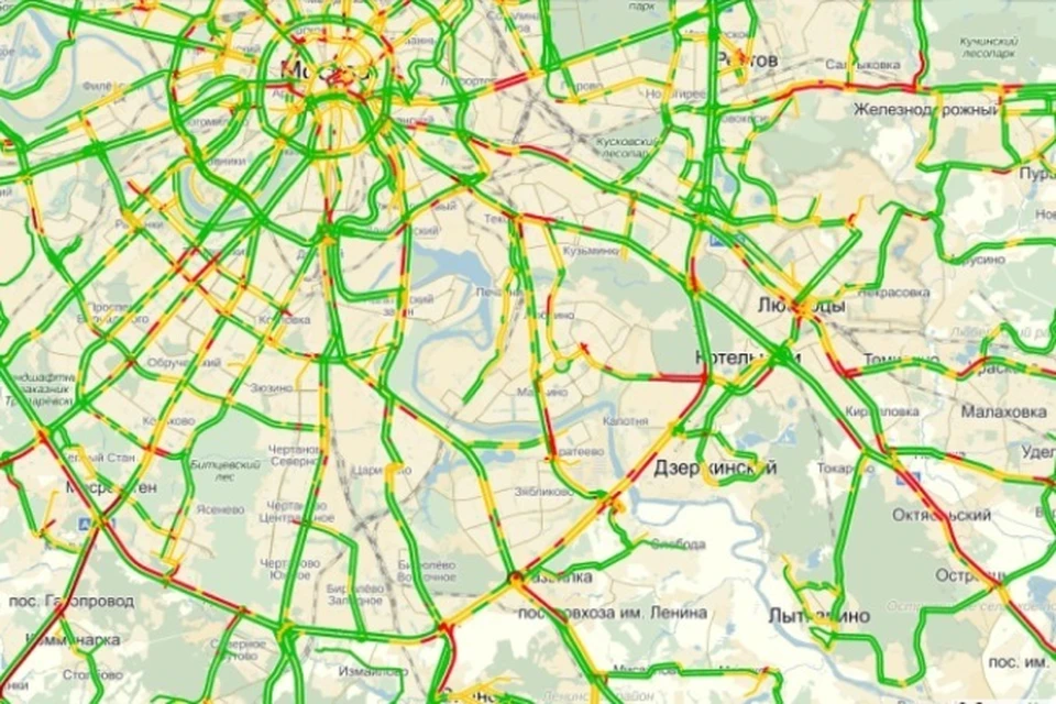 Карта пробок на мкад