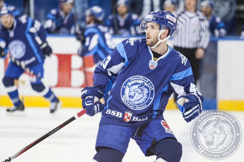 Американский хоккеист минского «Динамо» Райан Гундерсон. Фото: testing.hcdinamo.by
