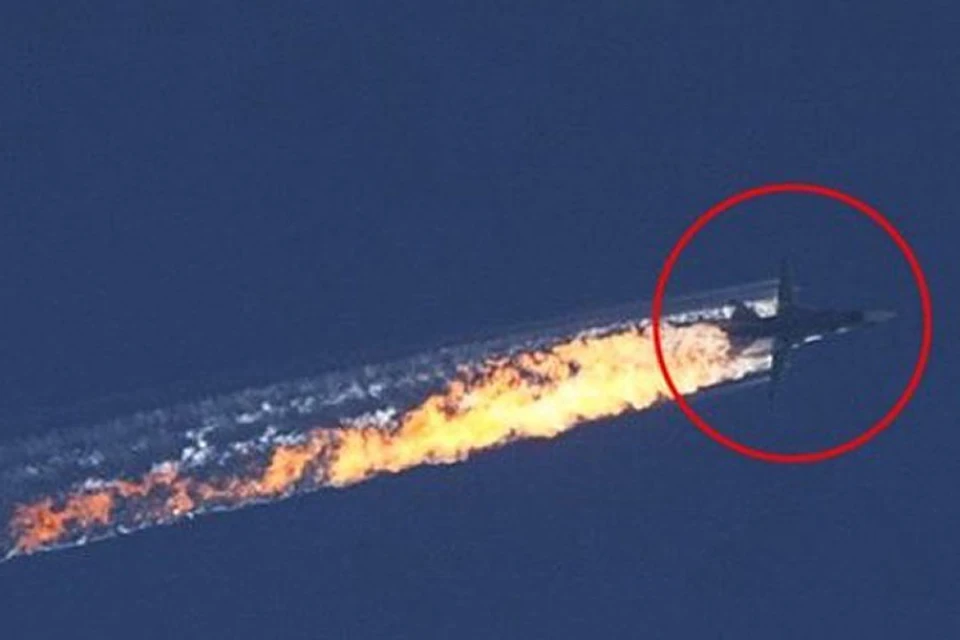 Над территории Сирии был сбит российский военный самолет Су-24. Фото: Twitter.com