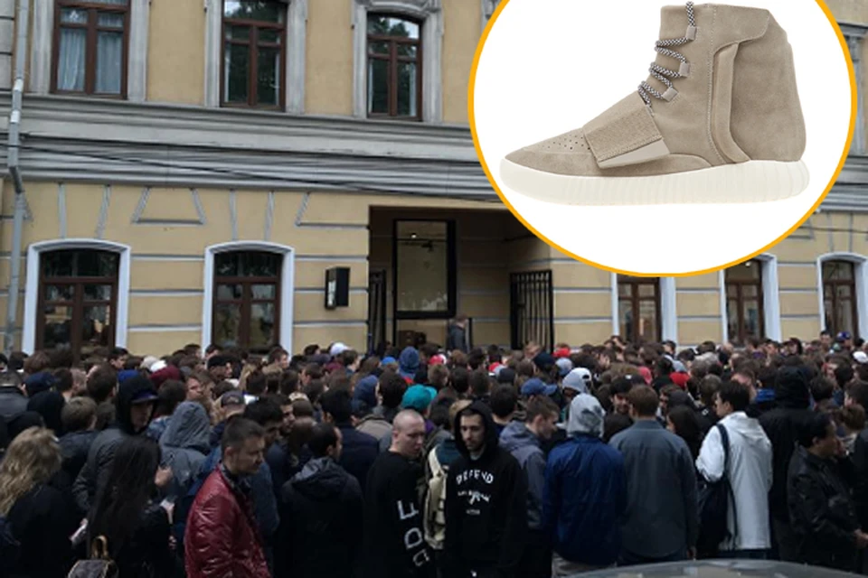 За кроссовками стояли не только мужчины, но и девушки. Приходили семьи с детьми. Фото: https://www.instagram.com/big_elvin/