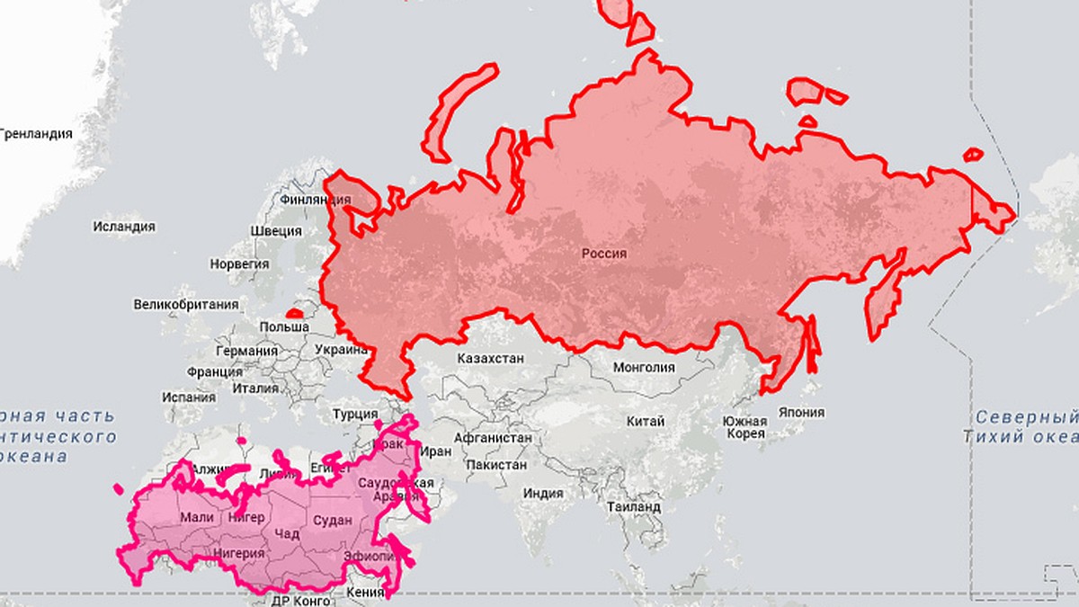 Настоящие размеры стран: Россия может поместиться в центральной Африке, аСША - в Австралии - KP.RU
