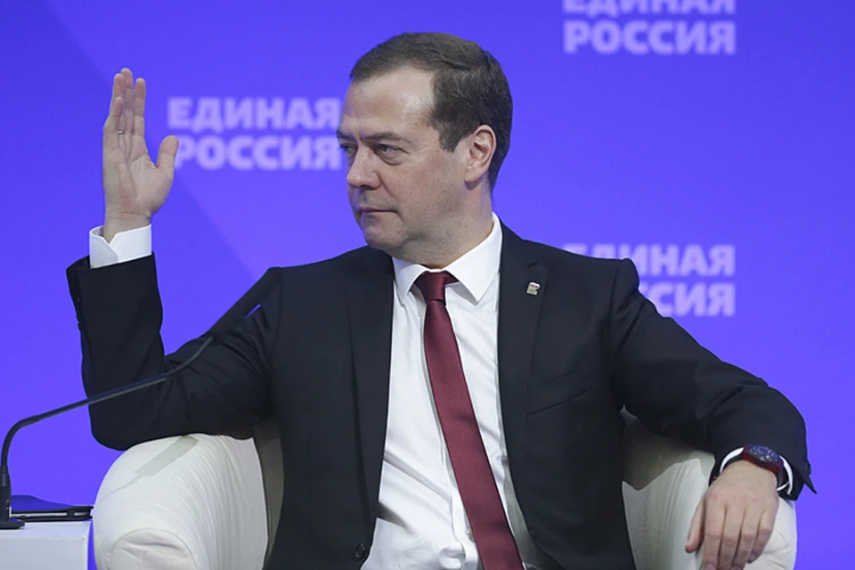 Лидер единороссов, премьер-министр России, Дмитрий Медведев. Фото: Анна Исакова/ТАСС