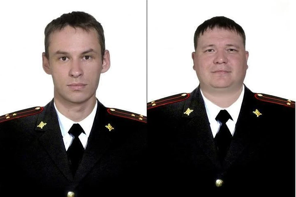 Инспекторы ГИБДД Ангарска Алексей Матонин (слева) и Евгений Бумажников (справа)